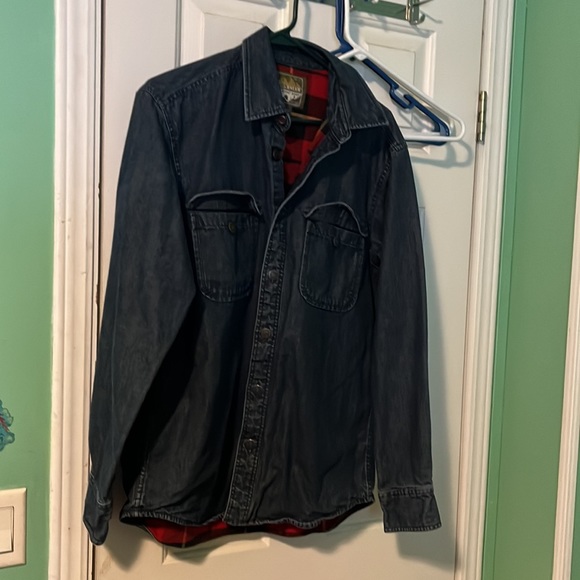 Eddie Bauer flannel lined denim shirt size S - Picture 5 of 7